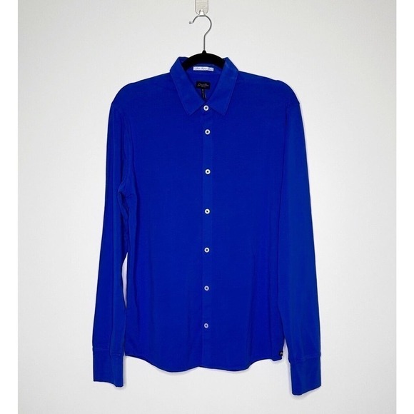 NWT Good Man Brand Button Down Shirt Top Long Sleeve Men's Blue Size Small - Picture 2 of 5